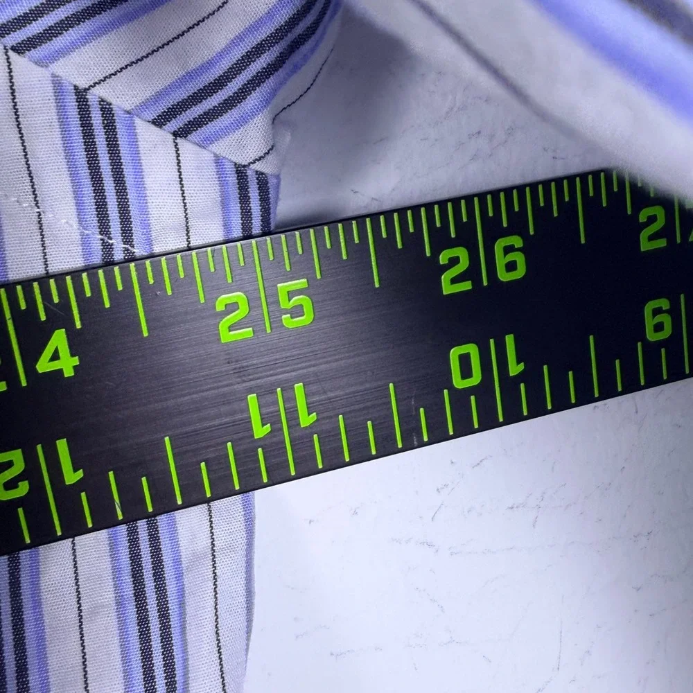 Vintage Polo Ralph Lauren‎ Andrew Button Down Men 16 Large Blue Stripe Poplin